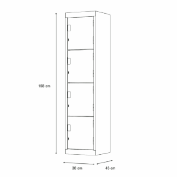 Locker con 4 Casilleros Tam-Mex Blanco - Image 3
