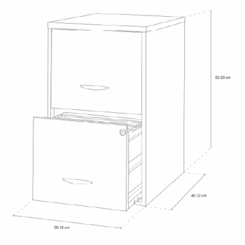 Archivero Office Designs BTS 22078 / Rojo / Vertical / 2 gavetas - Image 2