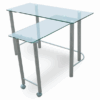 Escritorio L Office Depot Slider / Plata / Cristal templado / Acero - Image 2