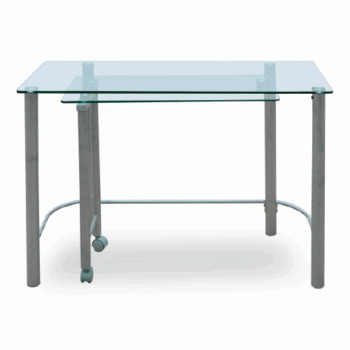 Escritorio L Office Depot Slider / Plata / Cristal templado / Acero - Image 3