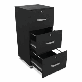Archivero Maderkit 3 Gavetas Negro - Image 4