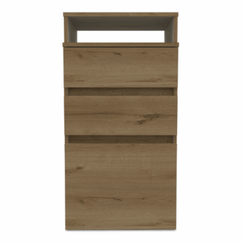 Gabinete Maderkit Grace 3 cajones Café con Blanco