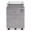 Gabinete con Ruedas de 2 cajones y repisa de vidrio Gris